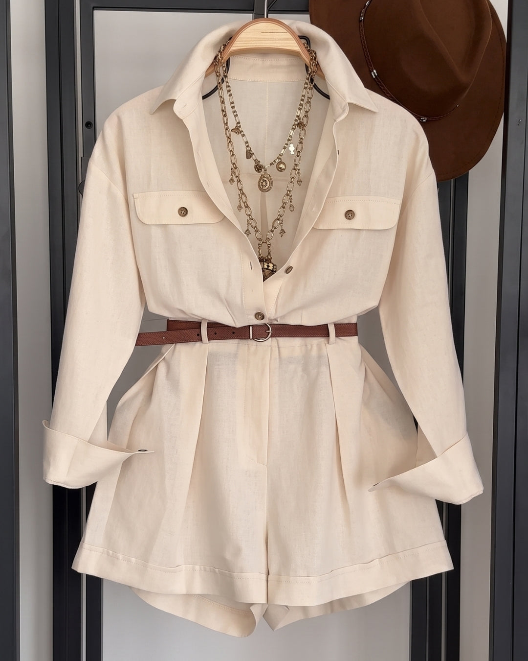 Lara - Premium Linen Shirt Shorts Co-Ord Set