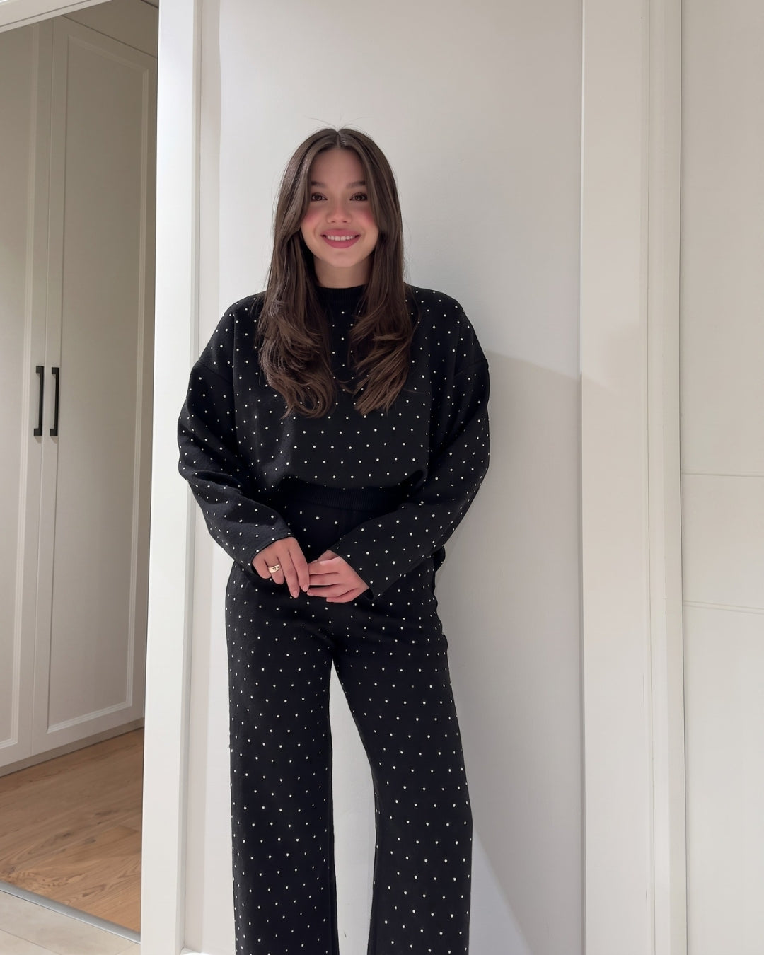 Riva - Premium Black Polka Dot Co-Ord Set