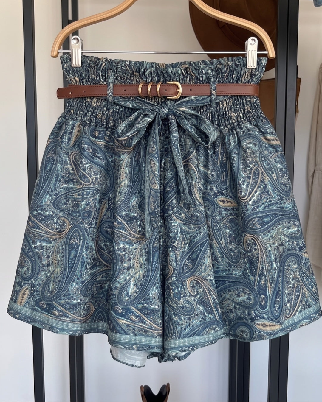 Ovila - Blue Paisley Kimono Sleeve Co Ord Set