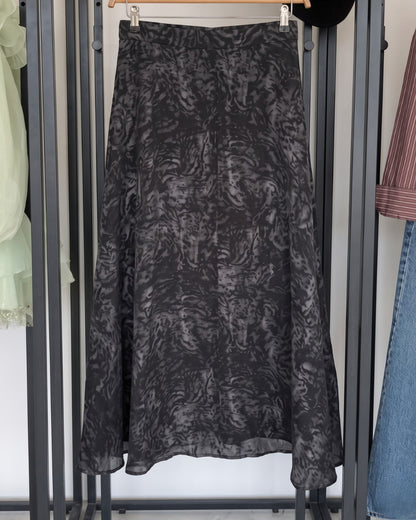 Calia - Smoky Marble Print A-Line Midi Skirt