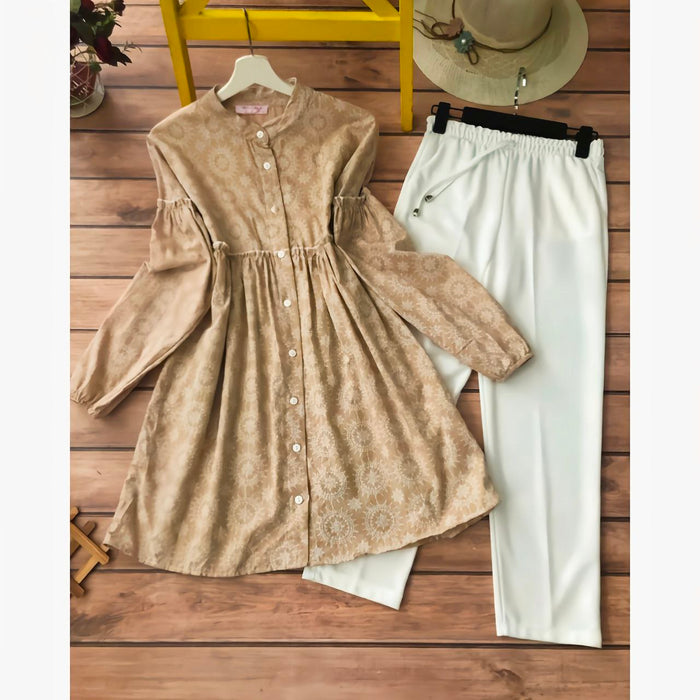 Paisley Patch - Beige Co-ord Set