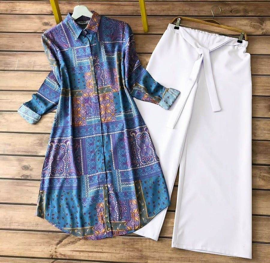 Boho Royale - Blue Patchwork Print Co-ord Set