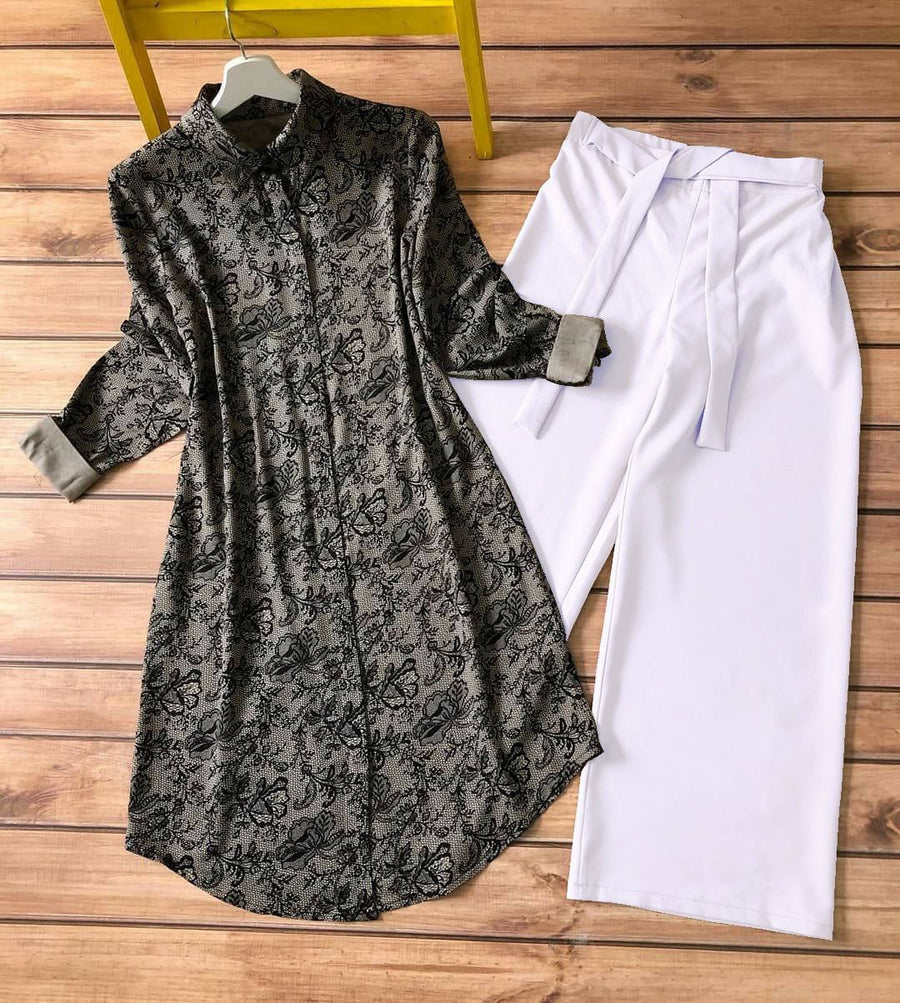 Boho Royale - Charcoal Paisley Print Co-ord Set