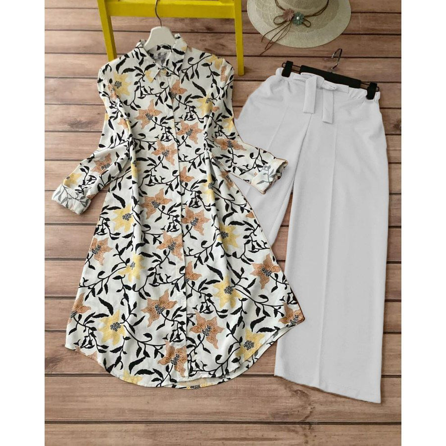 Autumn Bloom - Ivory Floral Print Co-ord Set