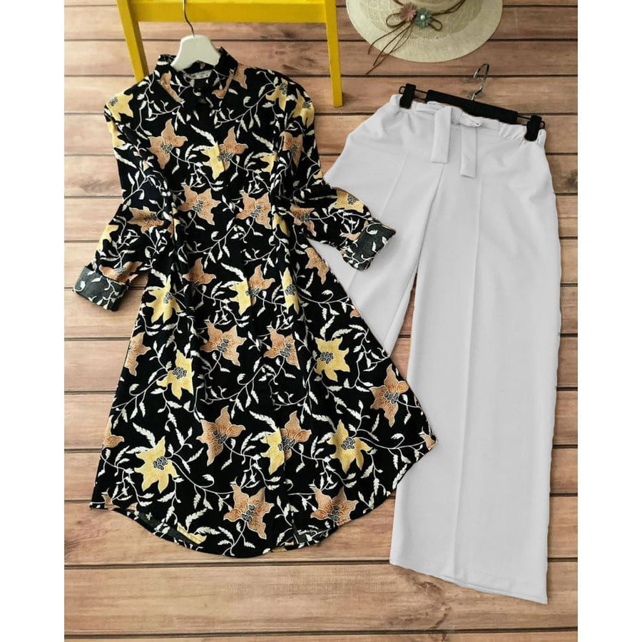 Autumn Bloom - Black Floral Print Co-ord Set