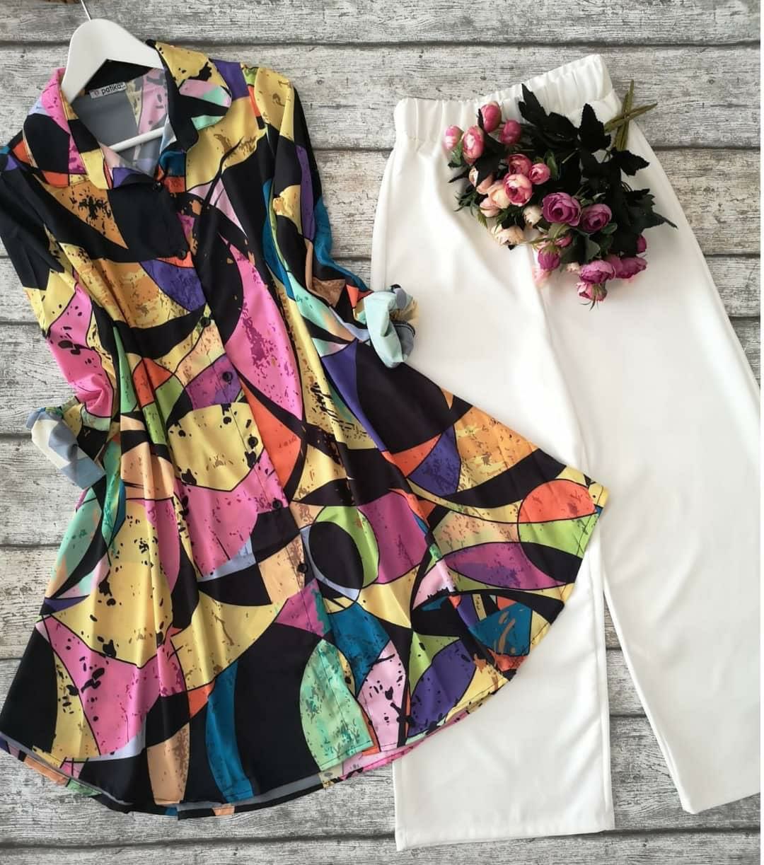 Pastel Bloom - Multicolour Abstract Print Co-ord Set