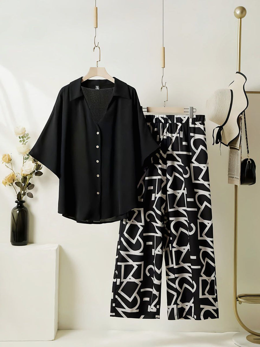 GeoPop - Black Geo Print Co-ord Set