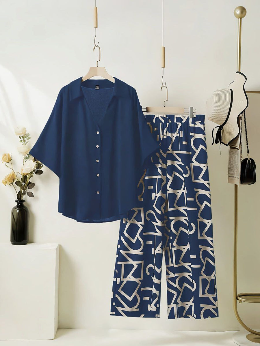GeoPop - Navy Geo Print Co-ord Set