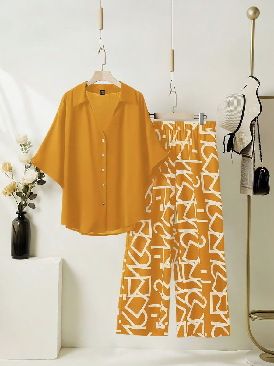 GeoPop - Mustard Geo Print Co-ord Set